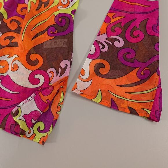 Athleta Dress Medium Multi Tunic Cover Up Mod Psychedelic Leaves Resort - Picture 13 of 14